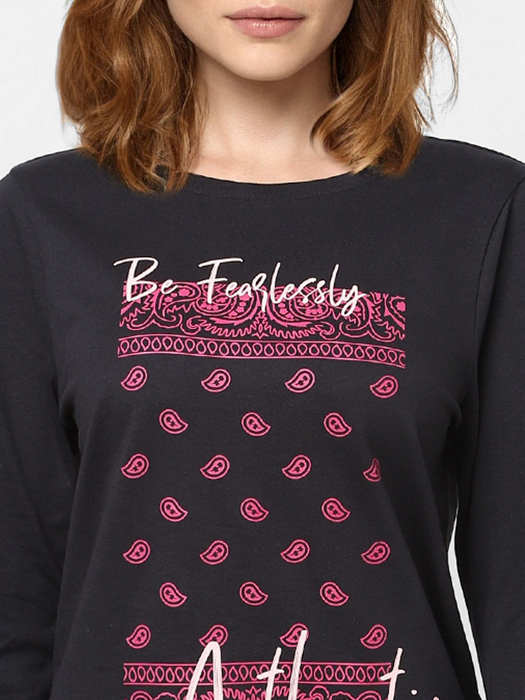 Black Graphic Print Sweatshirt