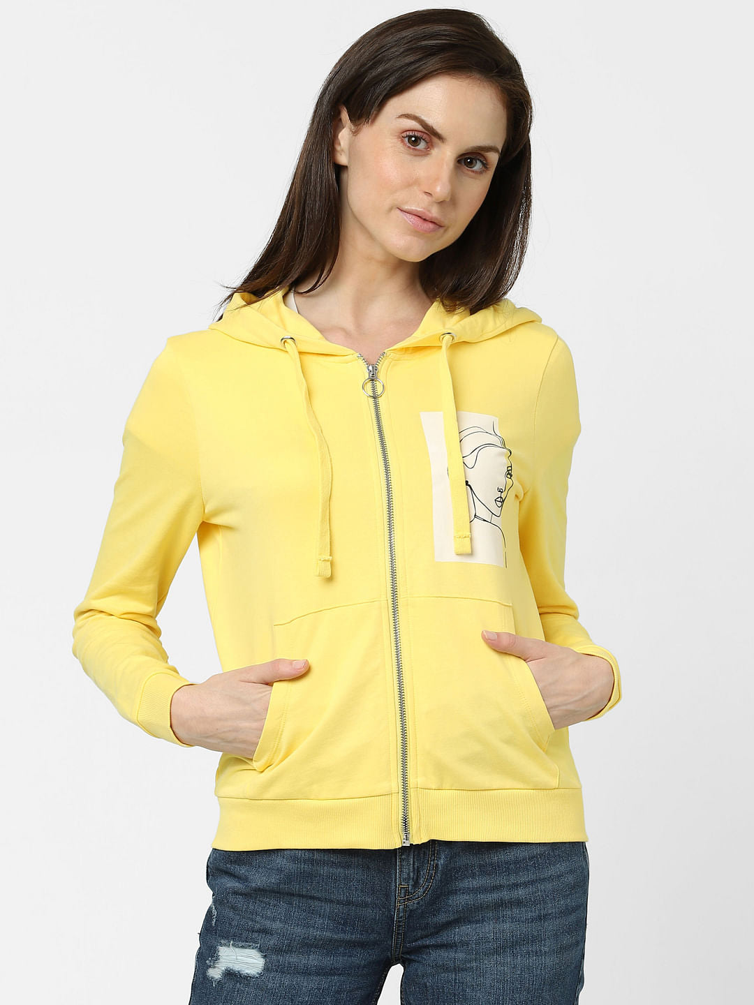 Yellow Graphic Print Sweatshirt