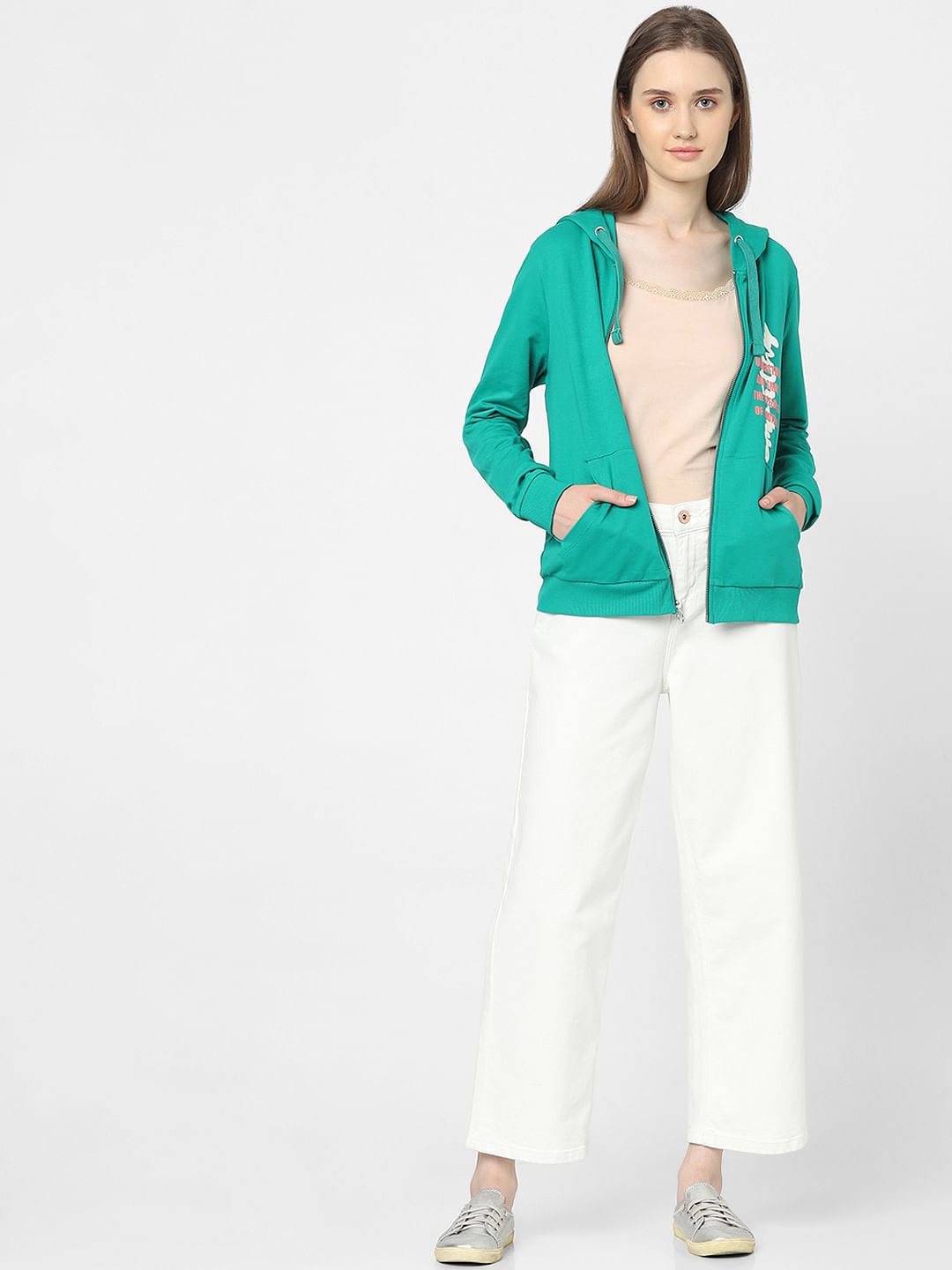 Green Graphic Print Sweatshirt