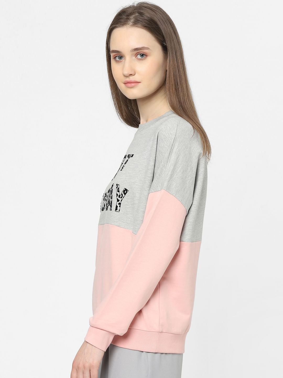 Pink Colourblocked Sweatshirt