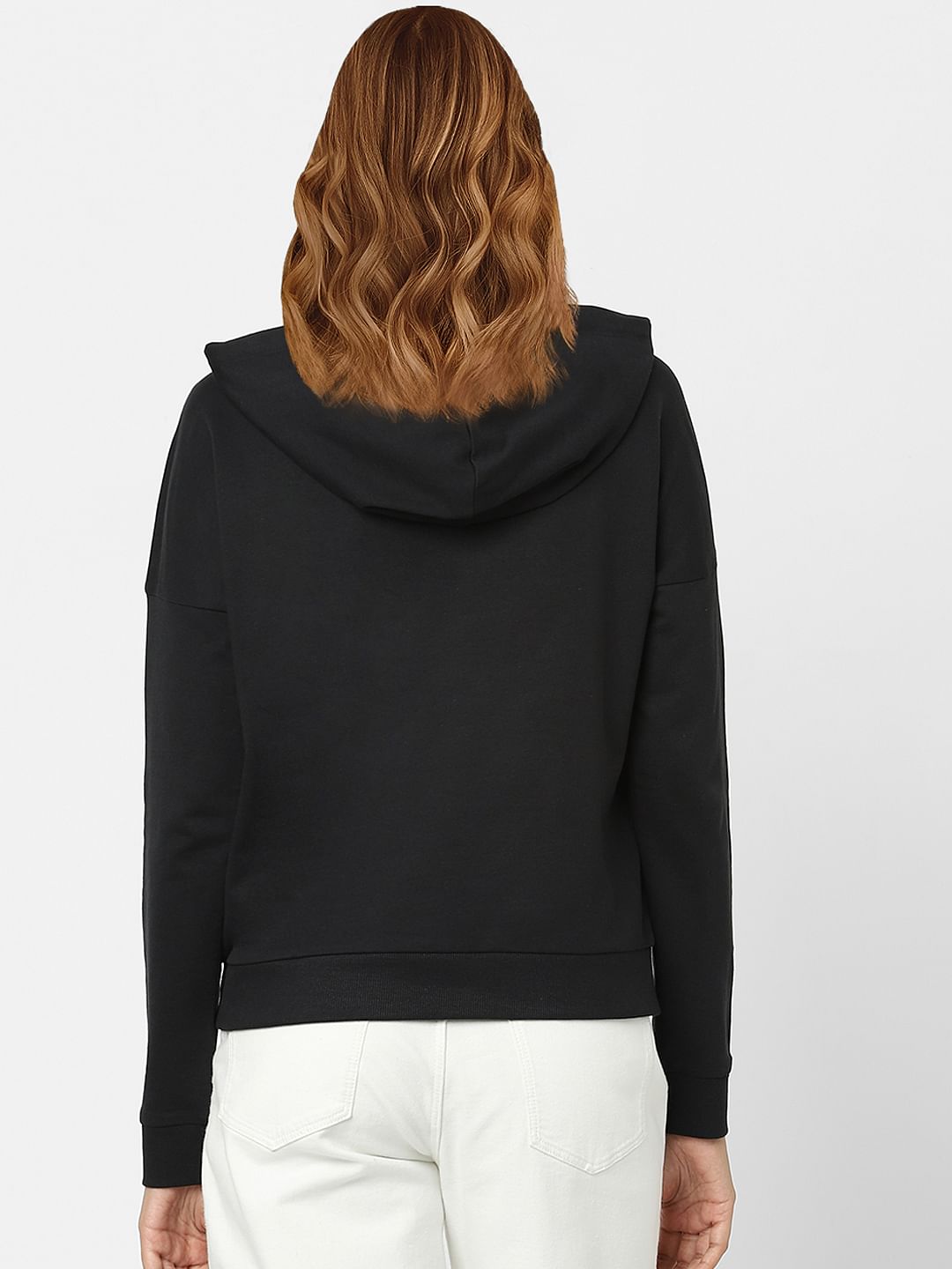 Black Printed Hooded Sweatshirt