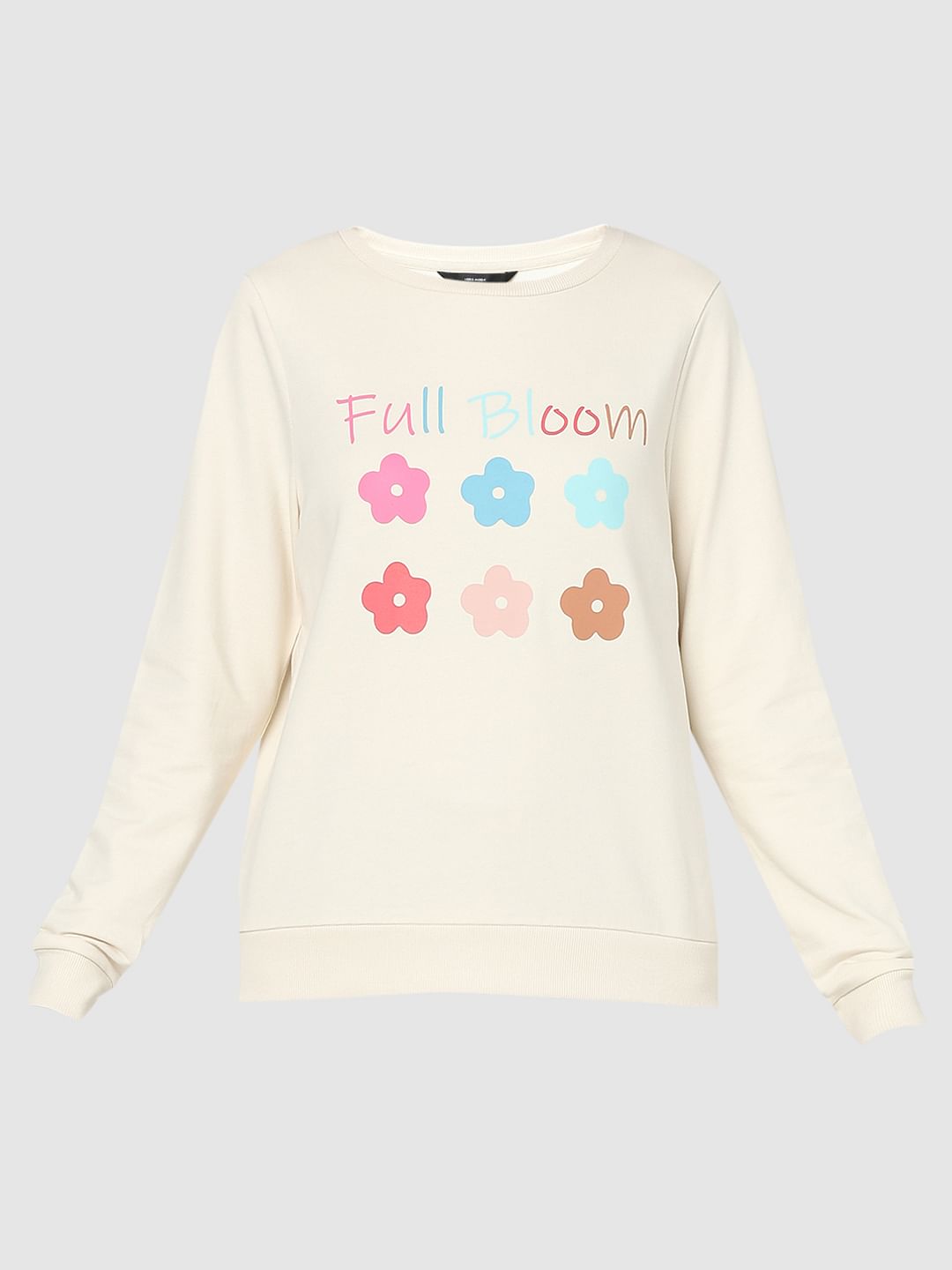 Beige Graphic Print Sweatshirt