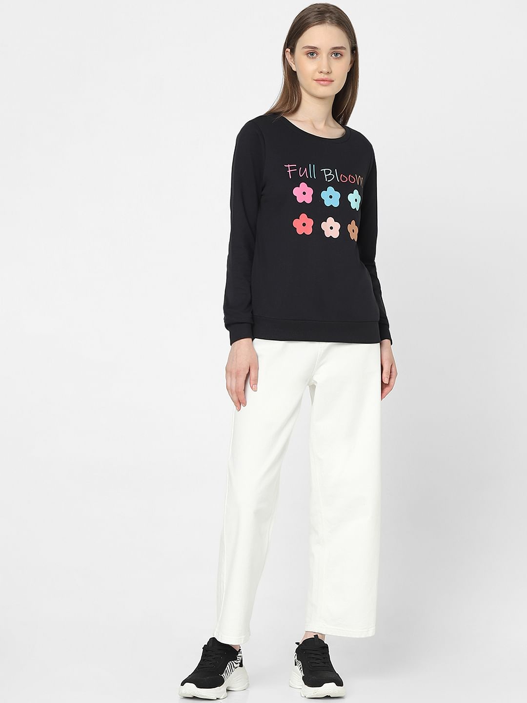 Black Graphic Print Sweatshirt