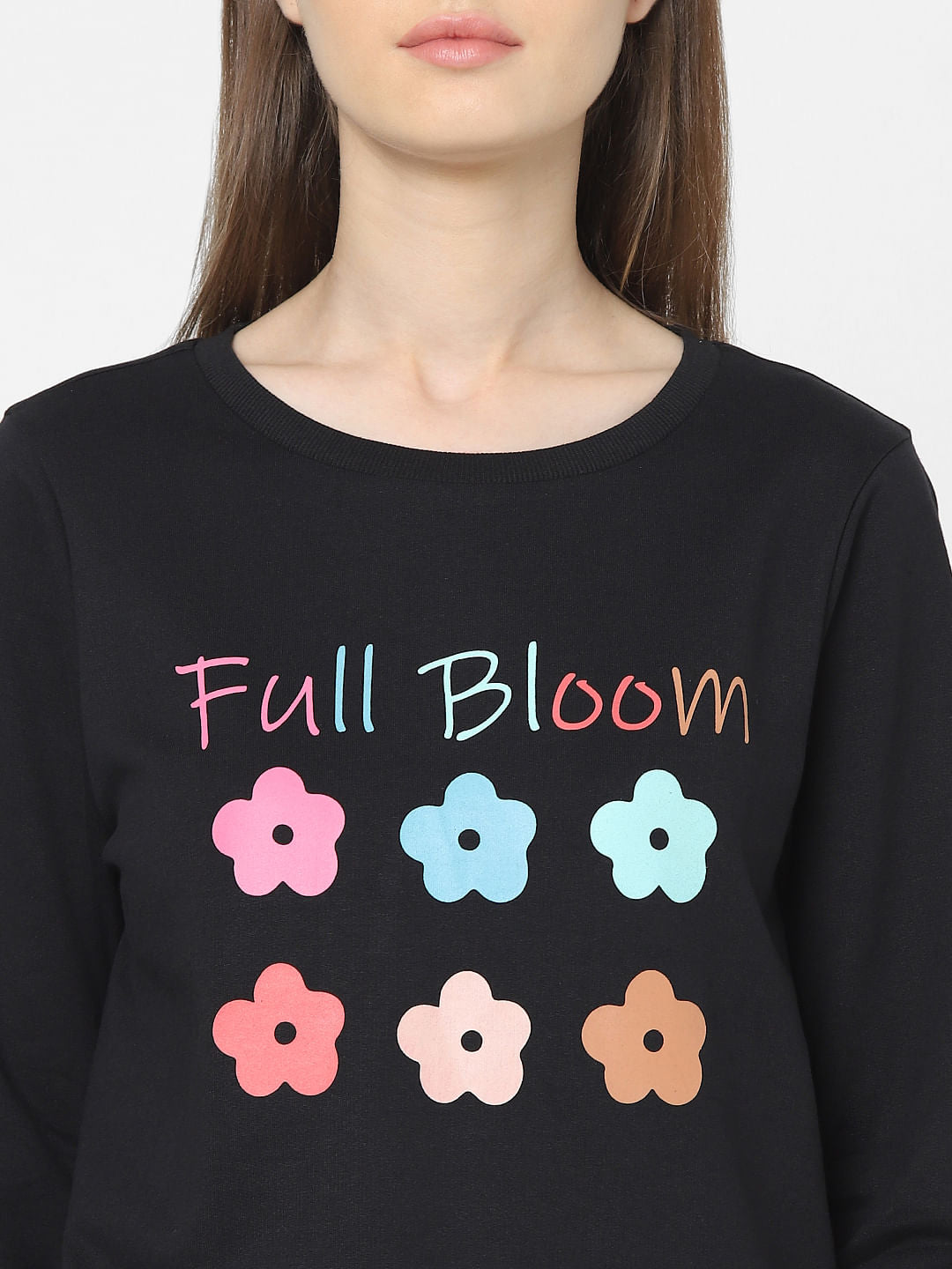 Black Graphic Print Sweatshirt