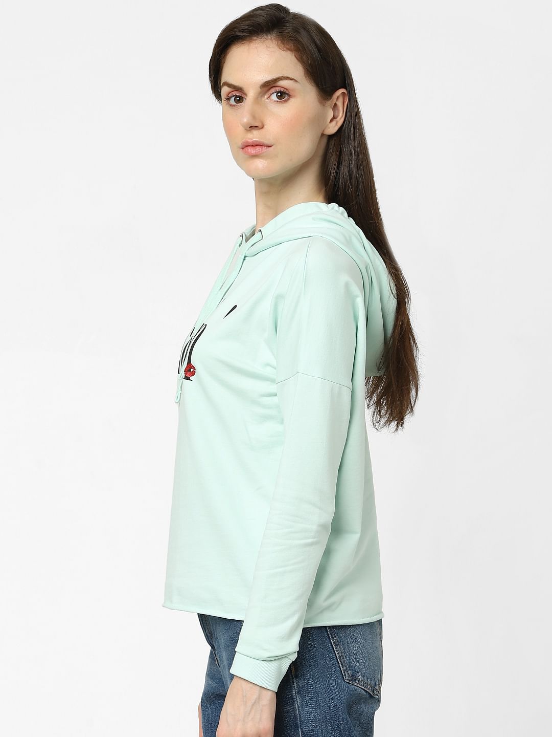 Blue Typographic Print Sweatshirt