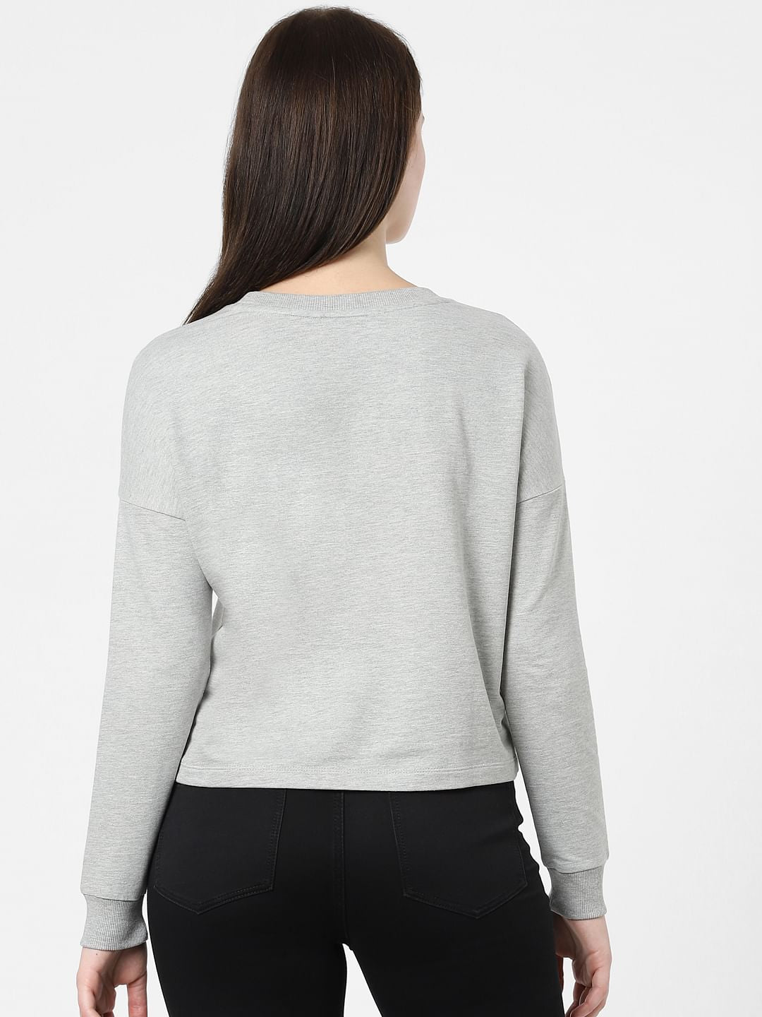 Light Grey Text Print Sweatshirt
