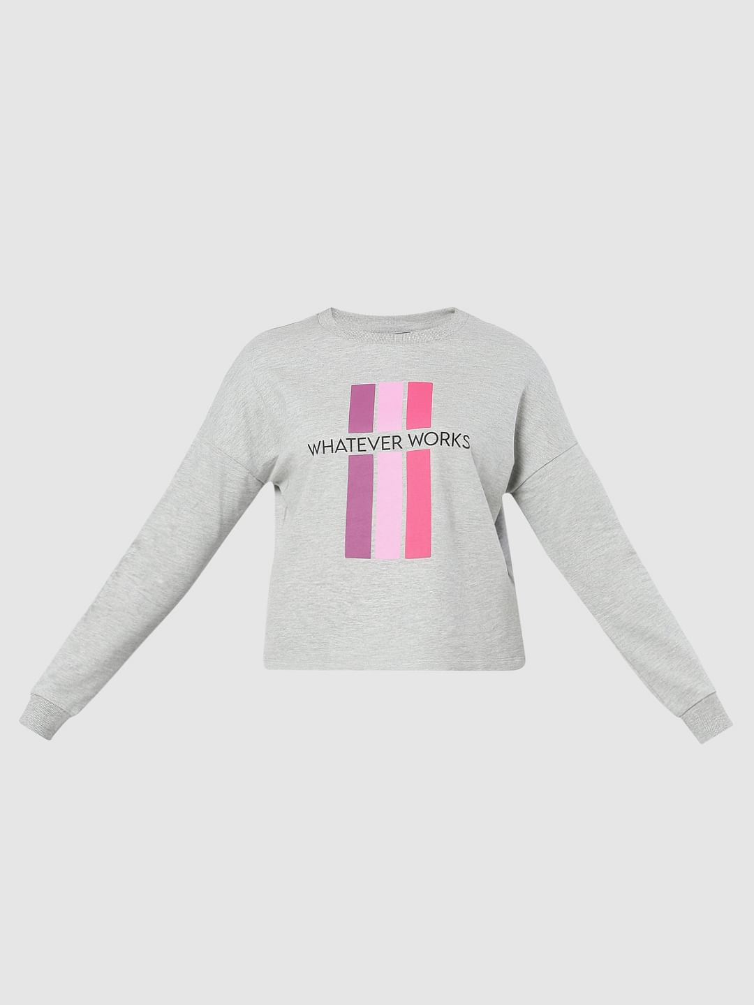 Light Grey Text Print Sweatshirt