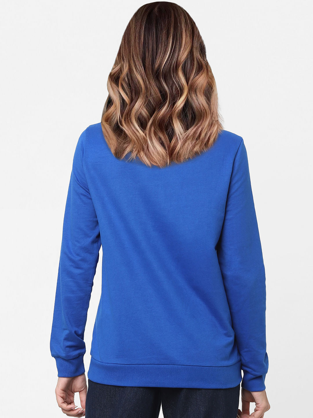 Dark Blue Graphic Print Sweatshirt