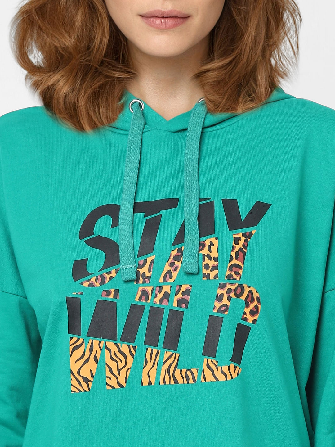 Green Typographic Print Sweatshirt
