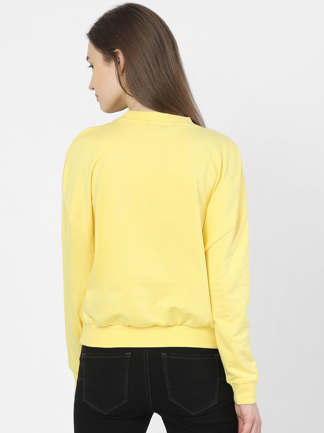 Yellow Typographic Print Sweatshirt