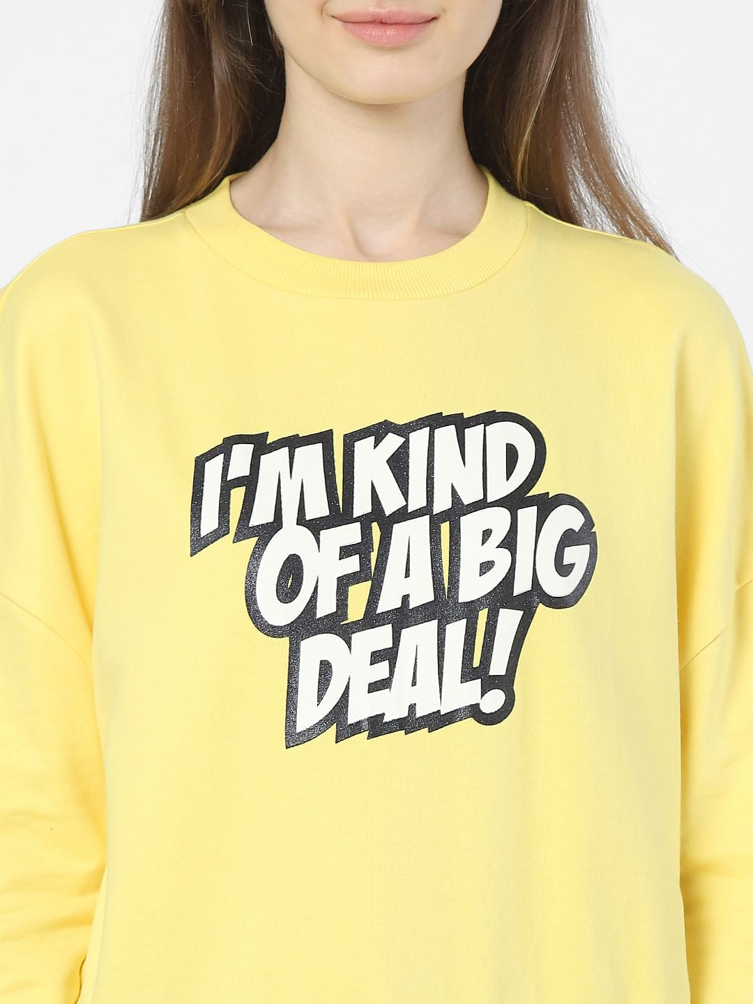 Yellow Typographic Print Sweatshirt