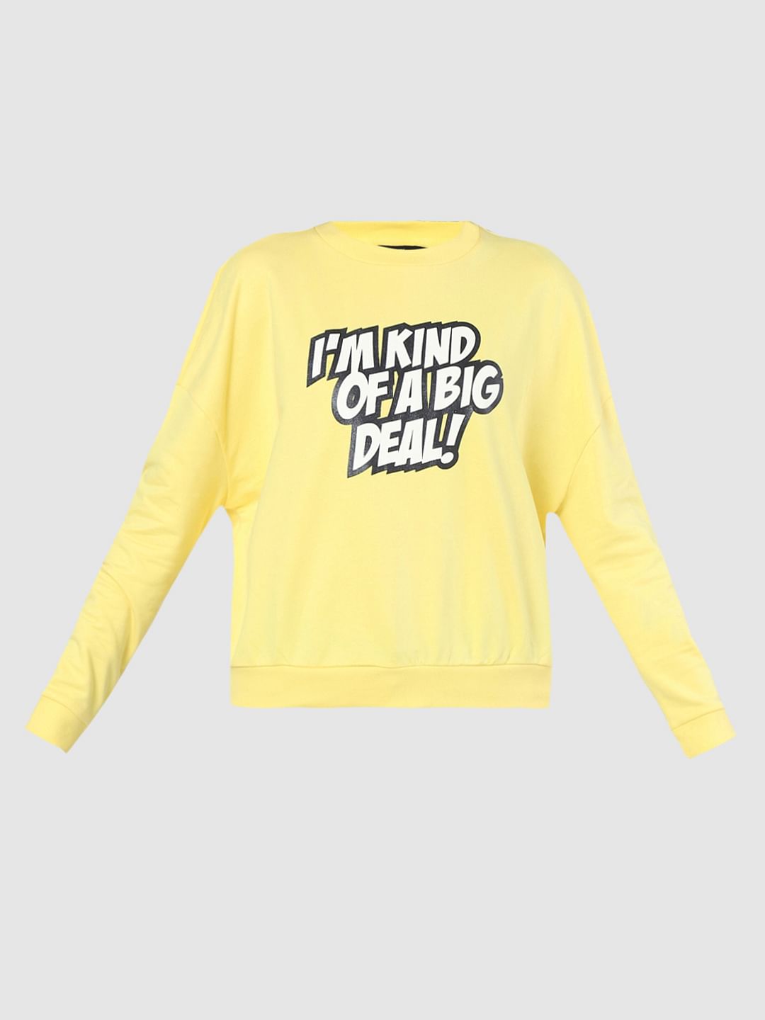 Yellow Typographic Print Sweatshirt