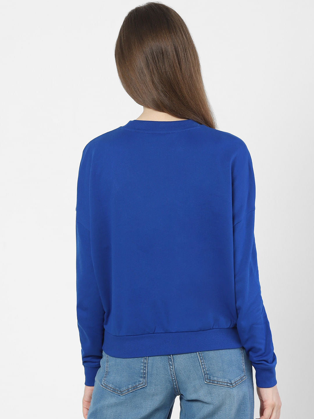 Blue Slogan Print Sweatshirt