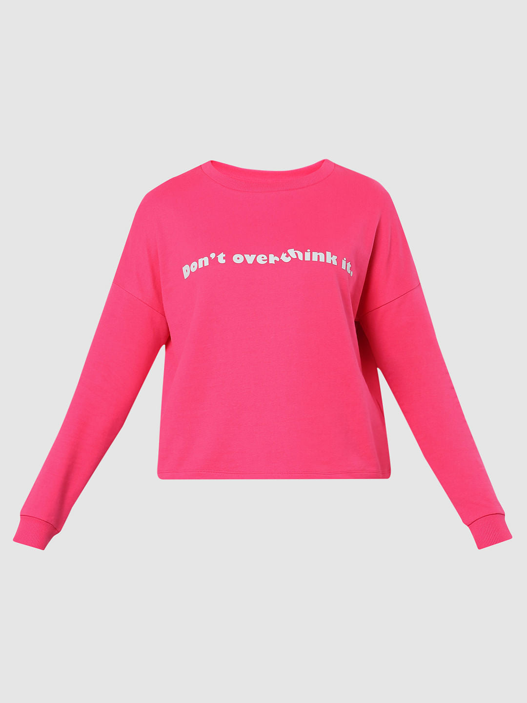 Pink Text Print Sweatshirt
