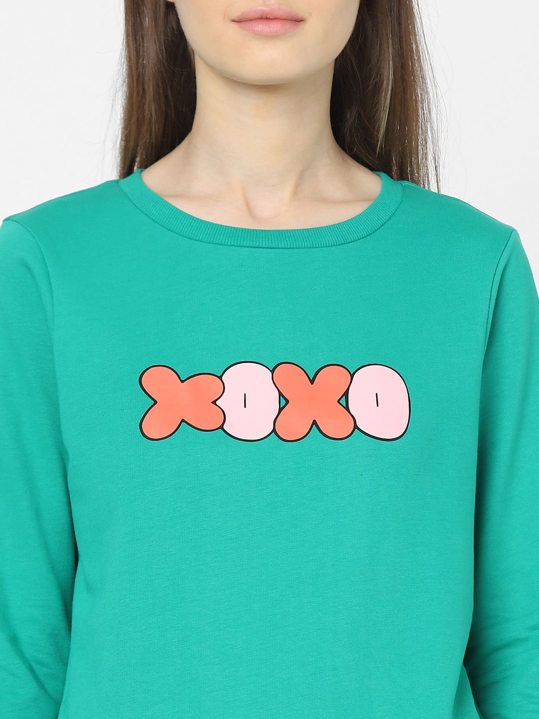 Green Printed Sweatshirt