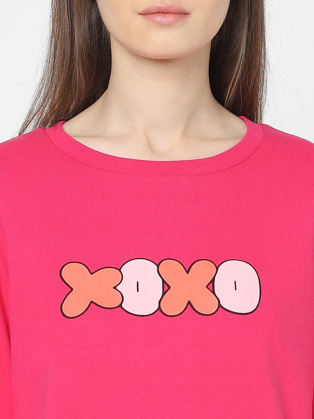 Pink Printed Sweatshirt