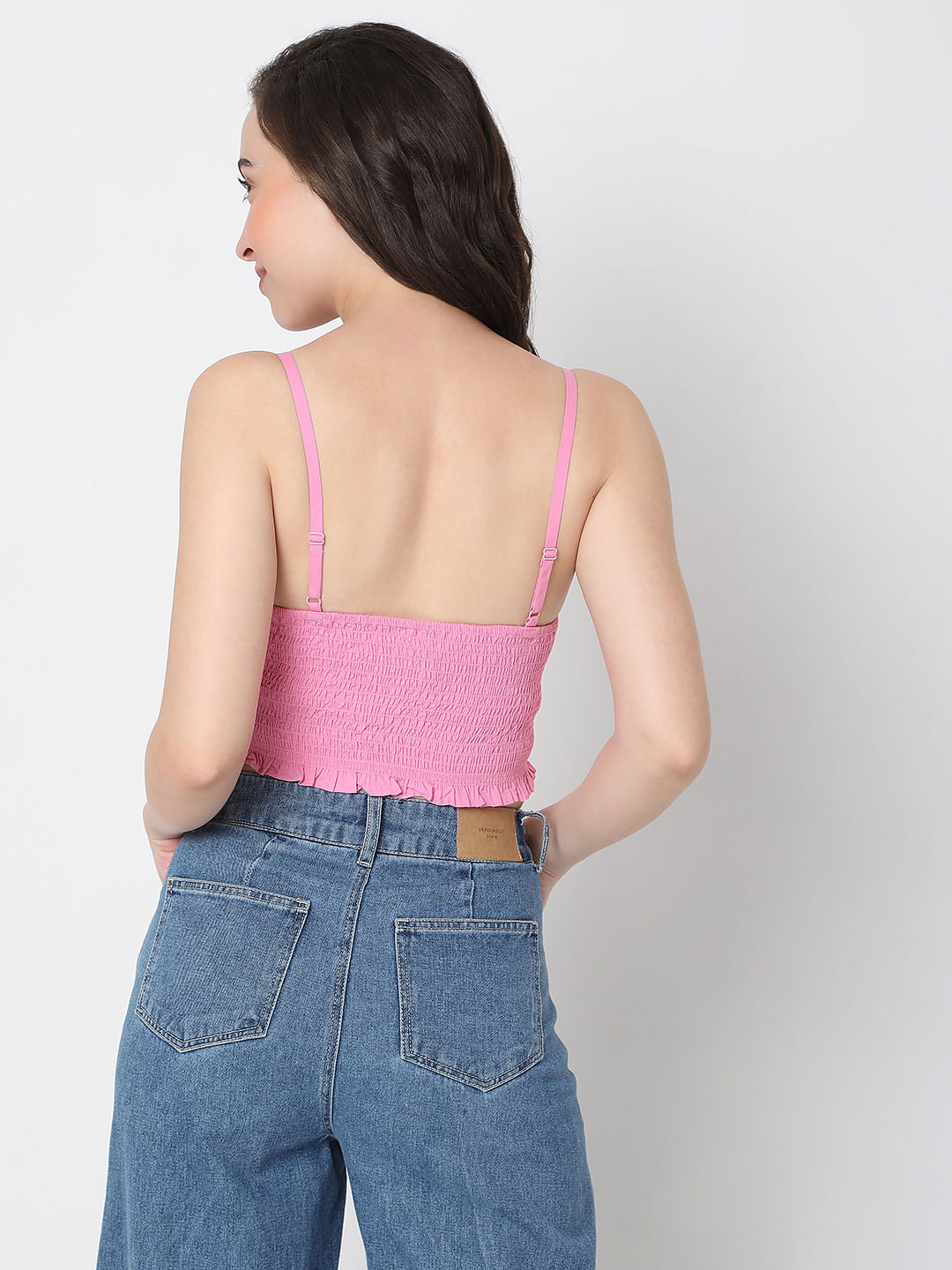Pink Strappy Crop Top