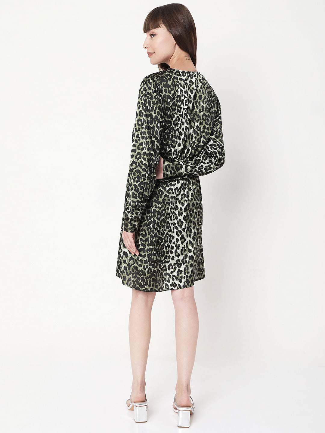 Green Animal Print Dress