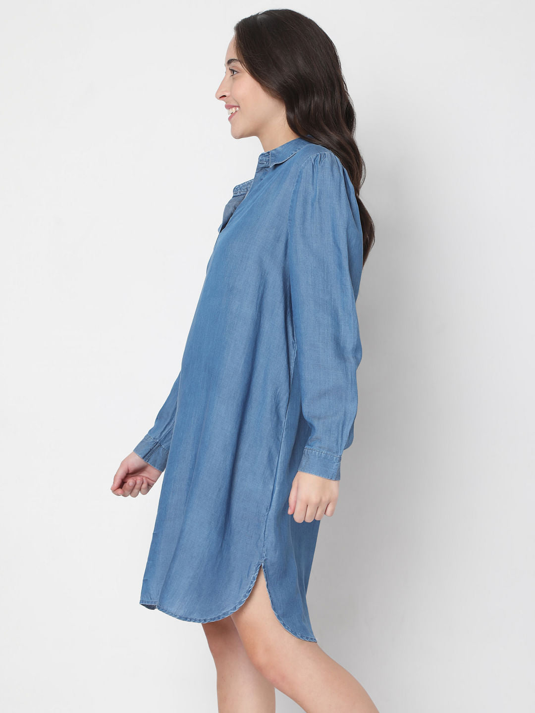 Blue Denim Shirt Dress