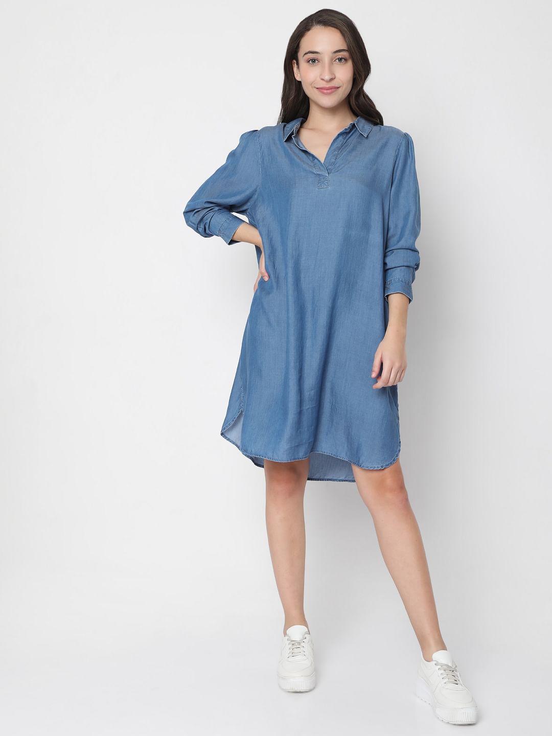 Blue Denim Shirt Dress