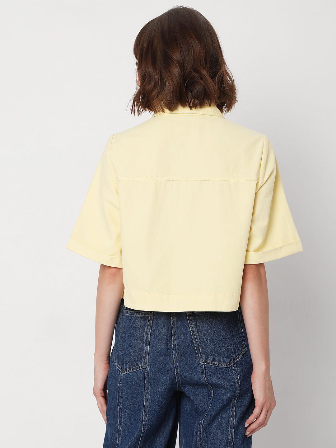 Yellow Cropped Shirt