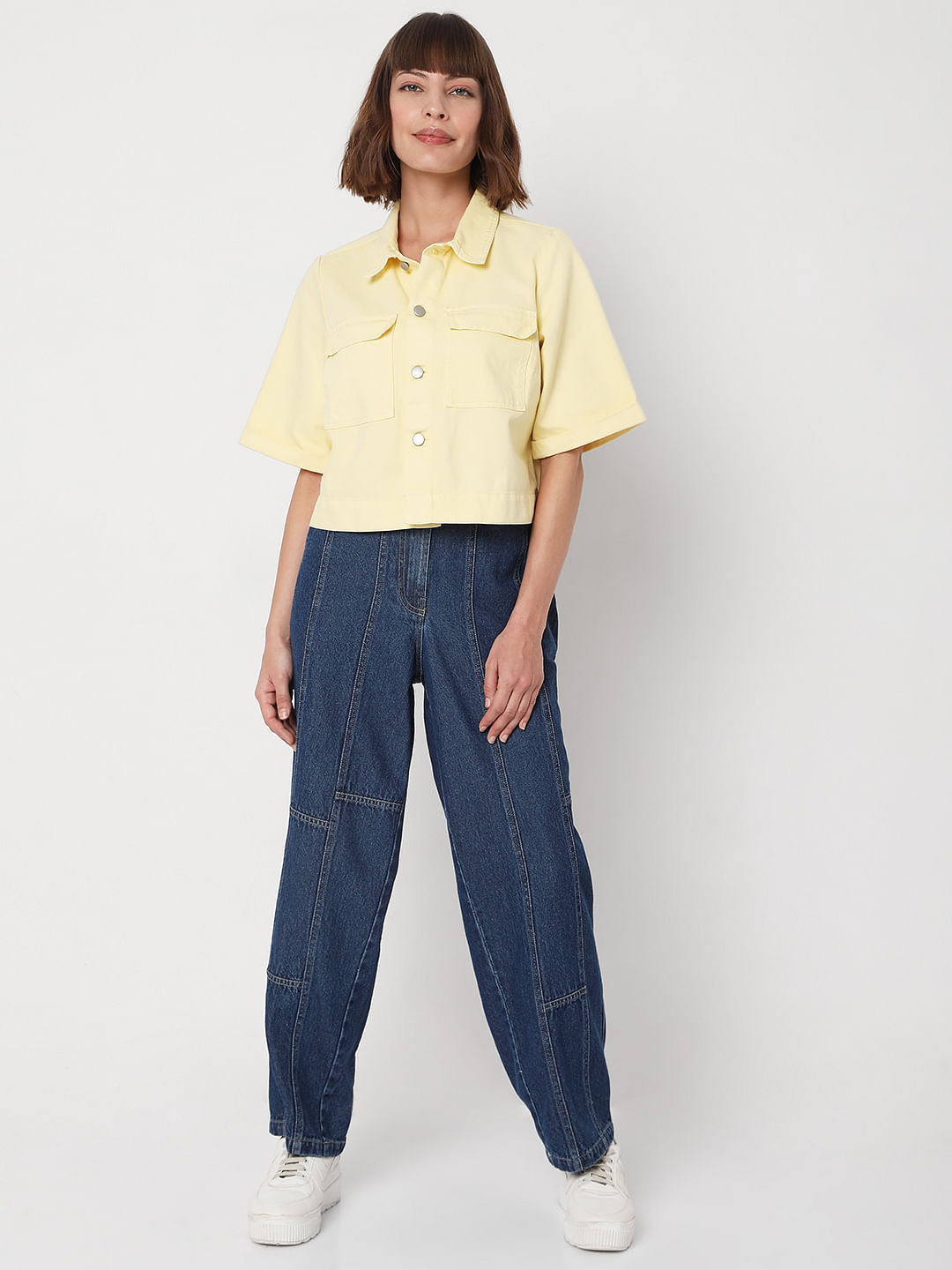 Yellow Cropped Shirt