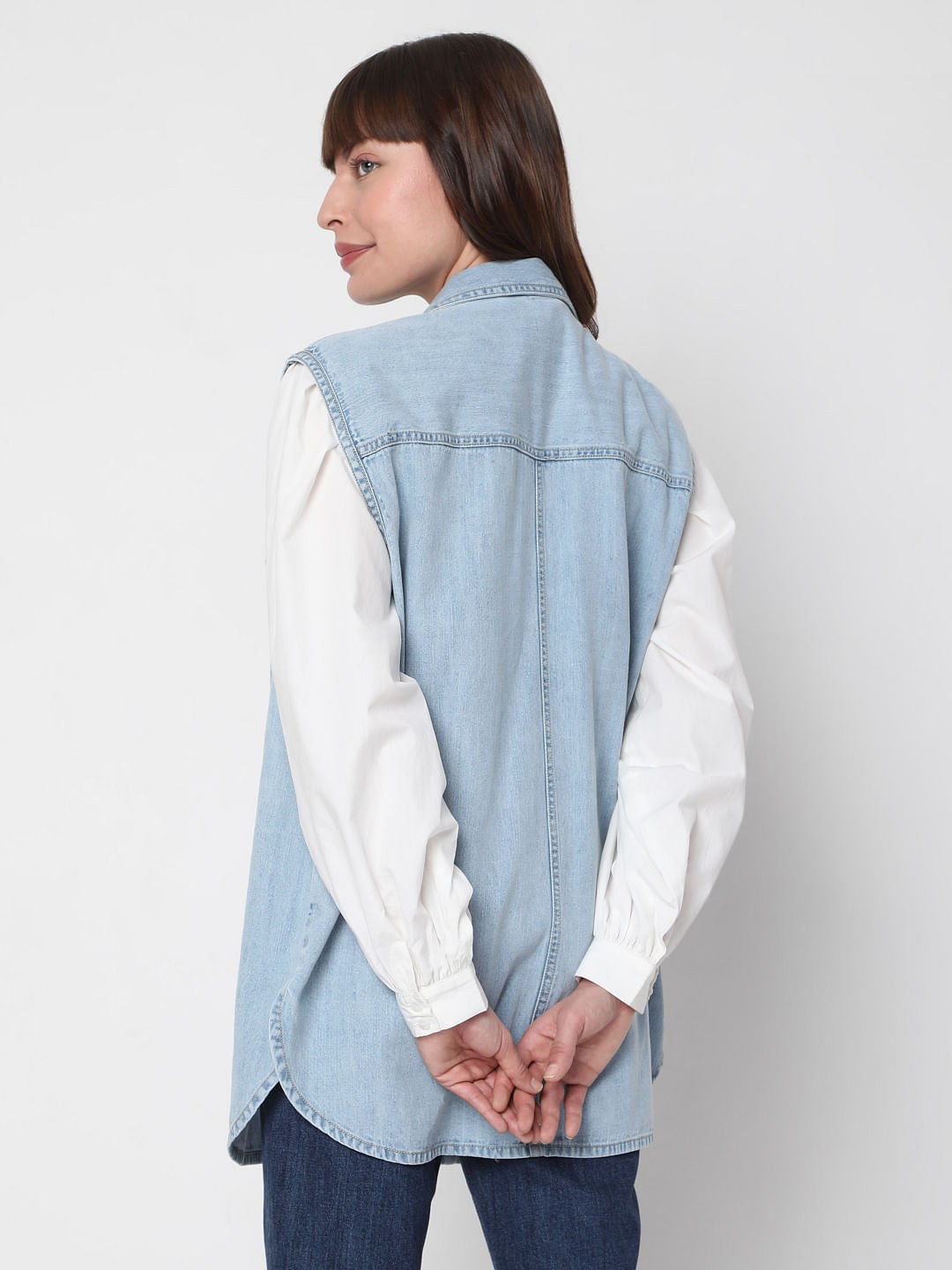 Blue Oversized Denim Vest