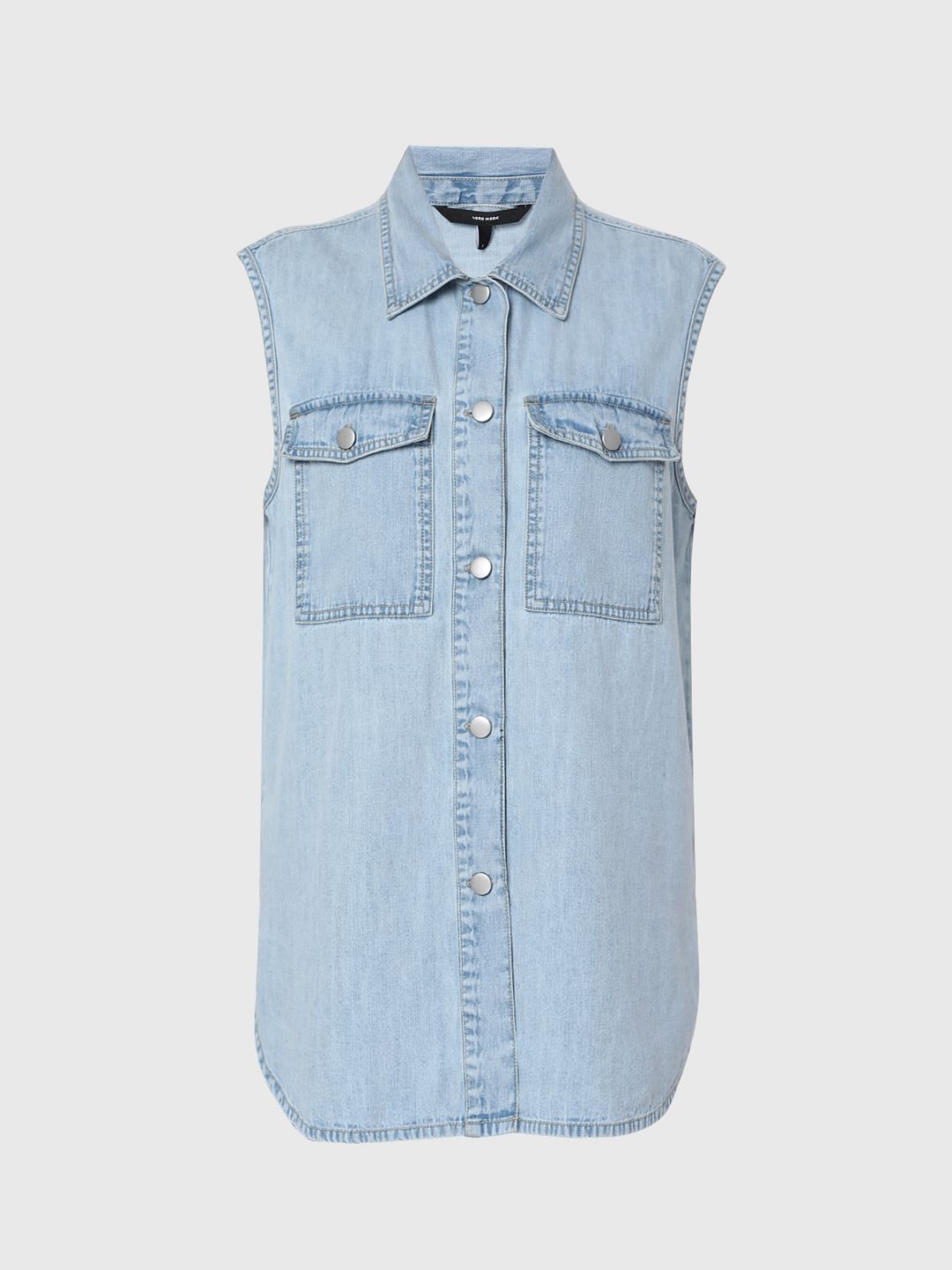 Blue Oversized Denim Vest
