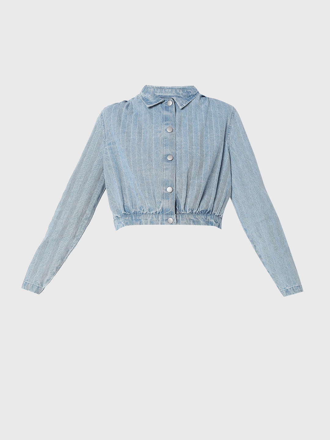 Blue Denim Cropped Jacket