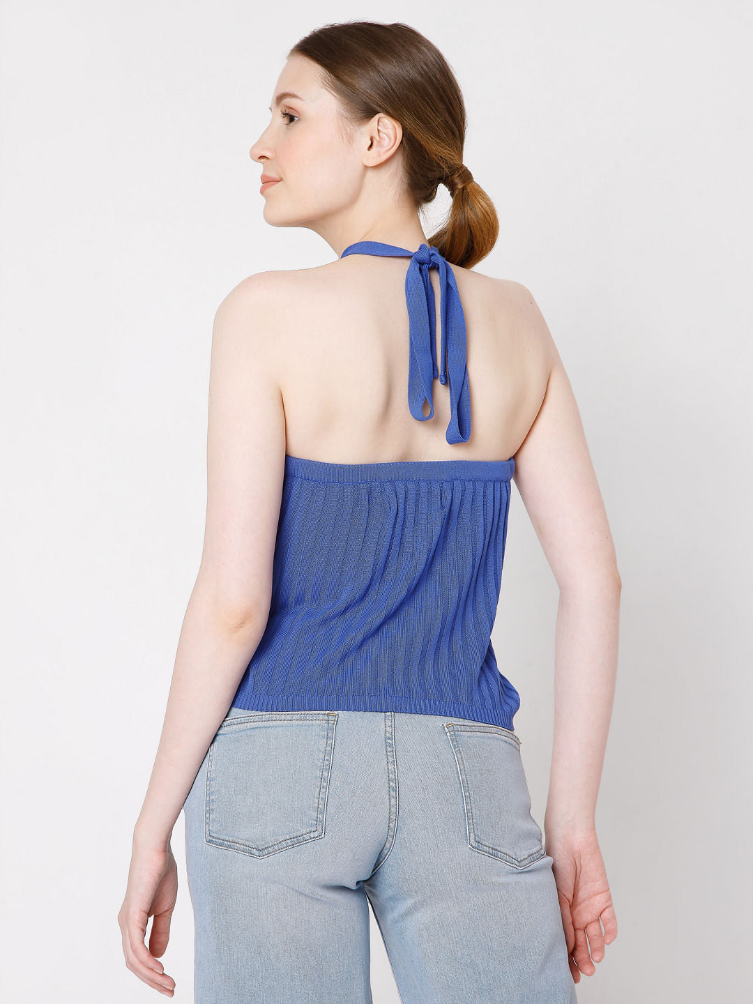 Blue Halter Neck Top