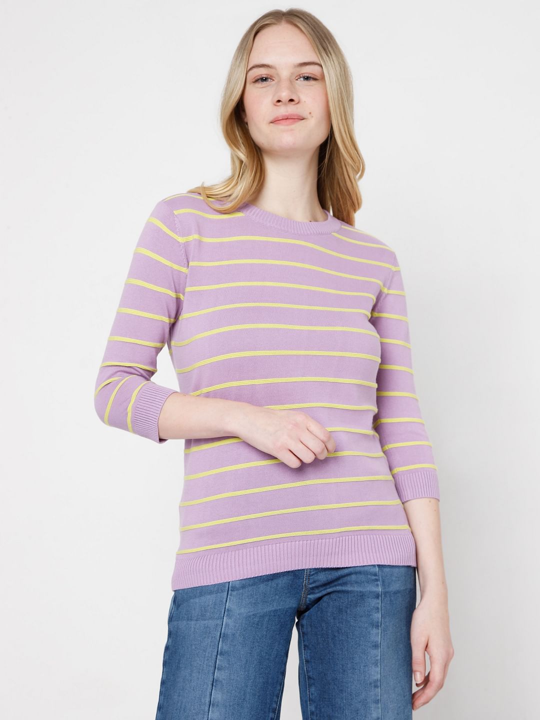Lilac Purple Striped Pullover