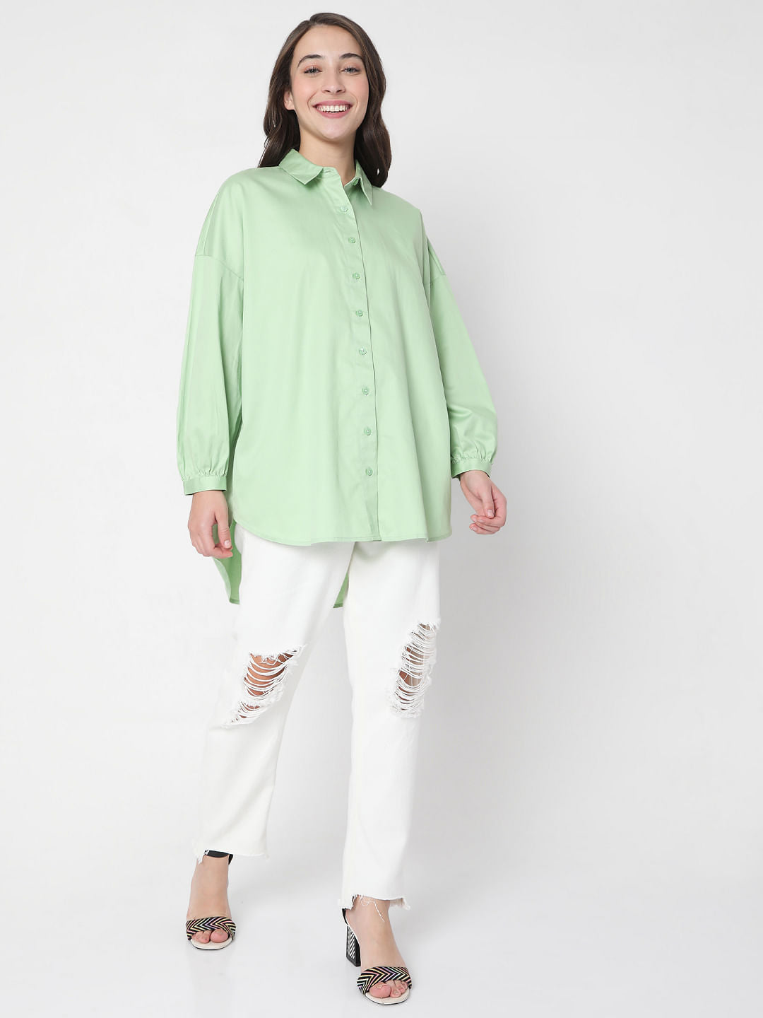 Green High Low Shirt