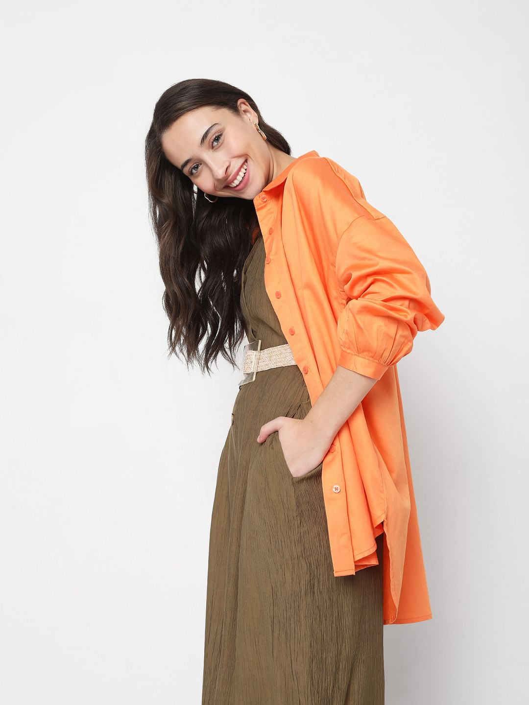 Orange High Low Shirt