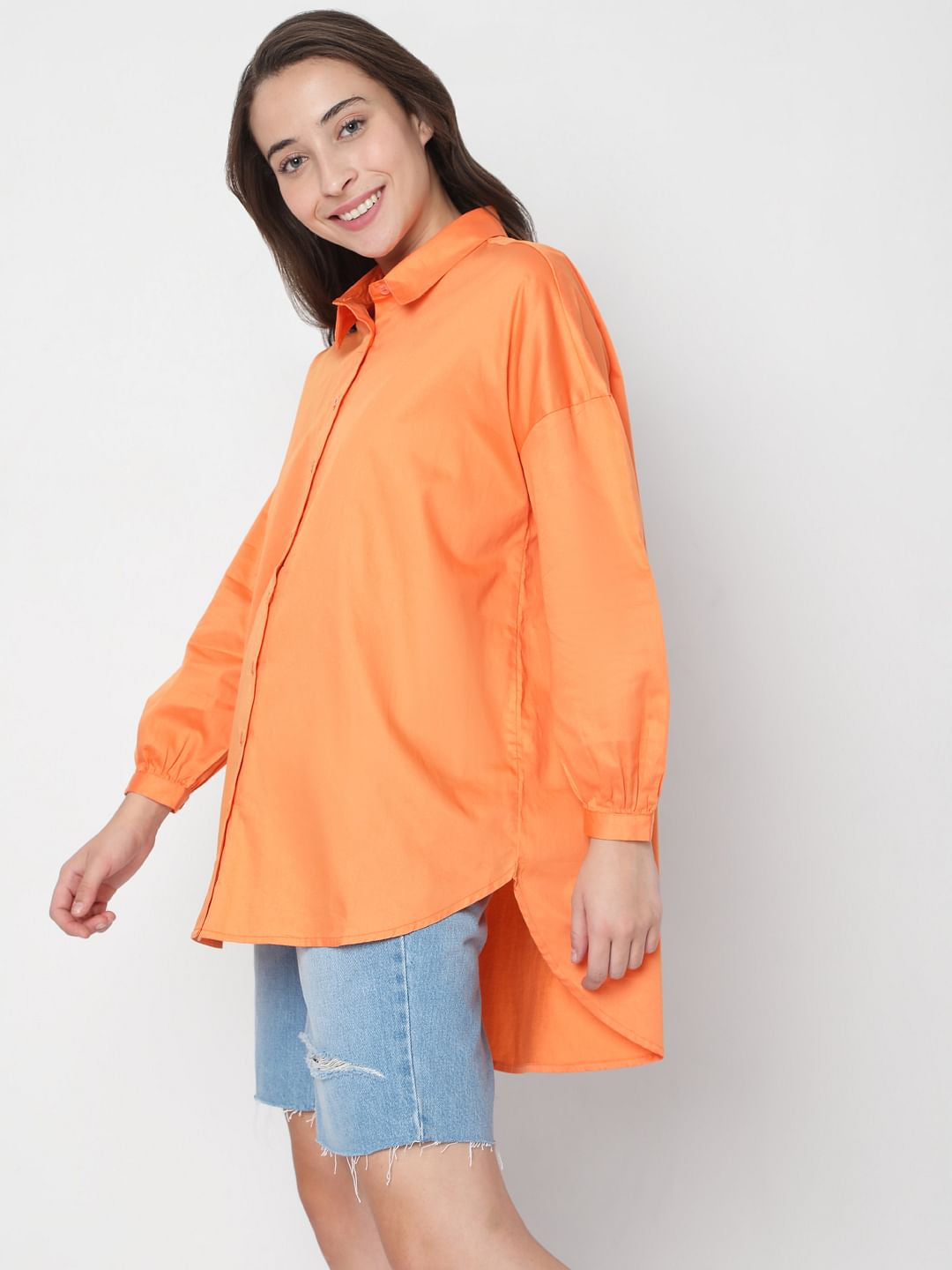 Orange High Low Shirt