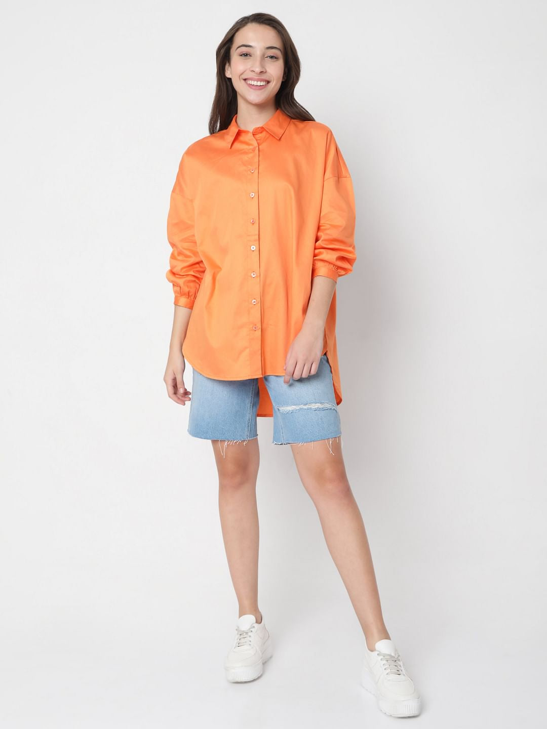 Orange High Low Shirt