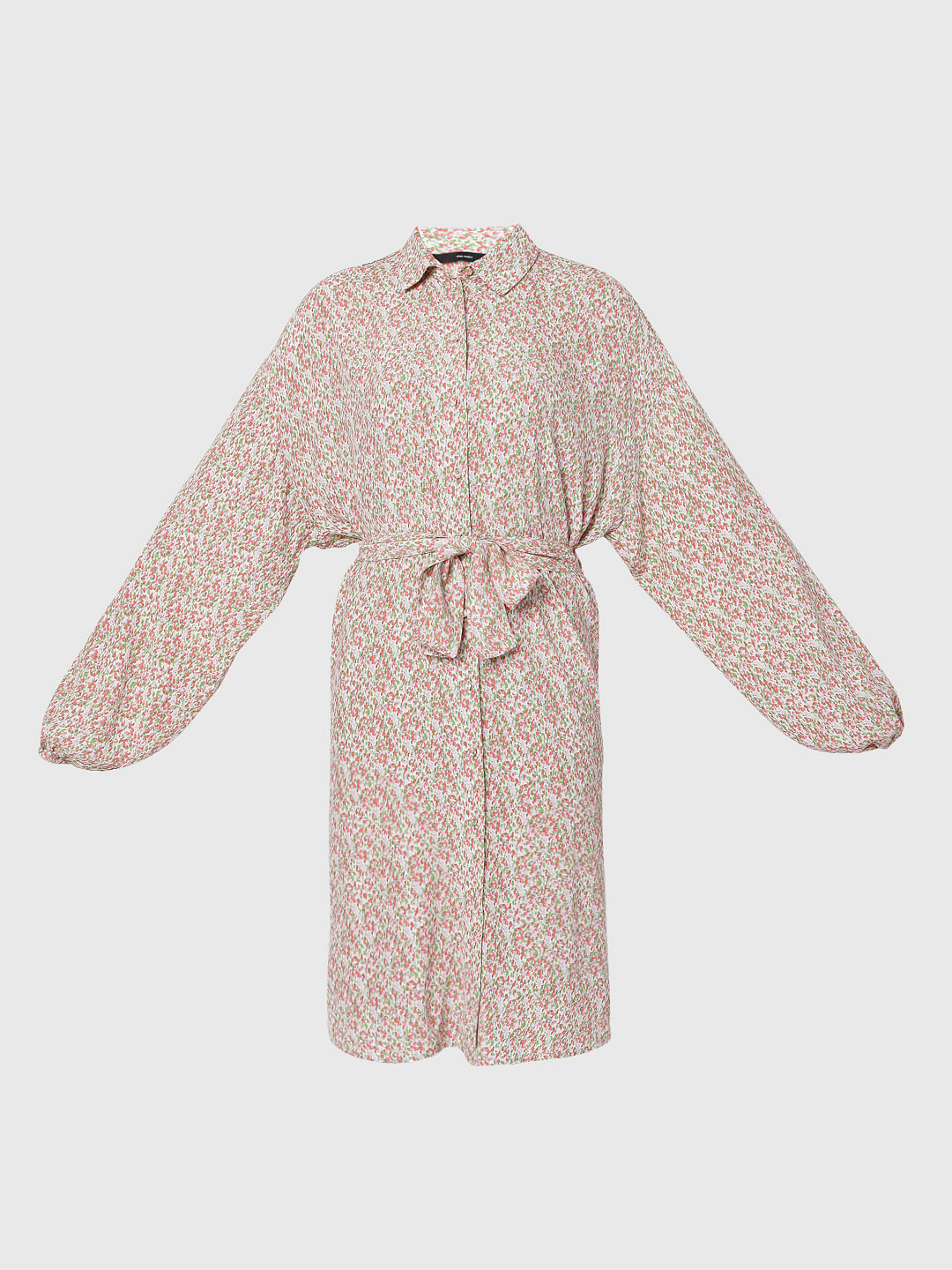 Pink Floral Print Dress