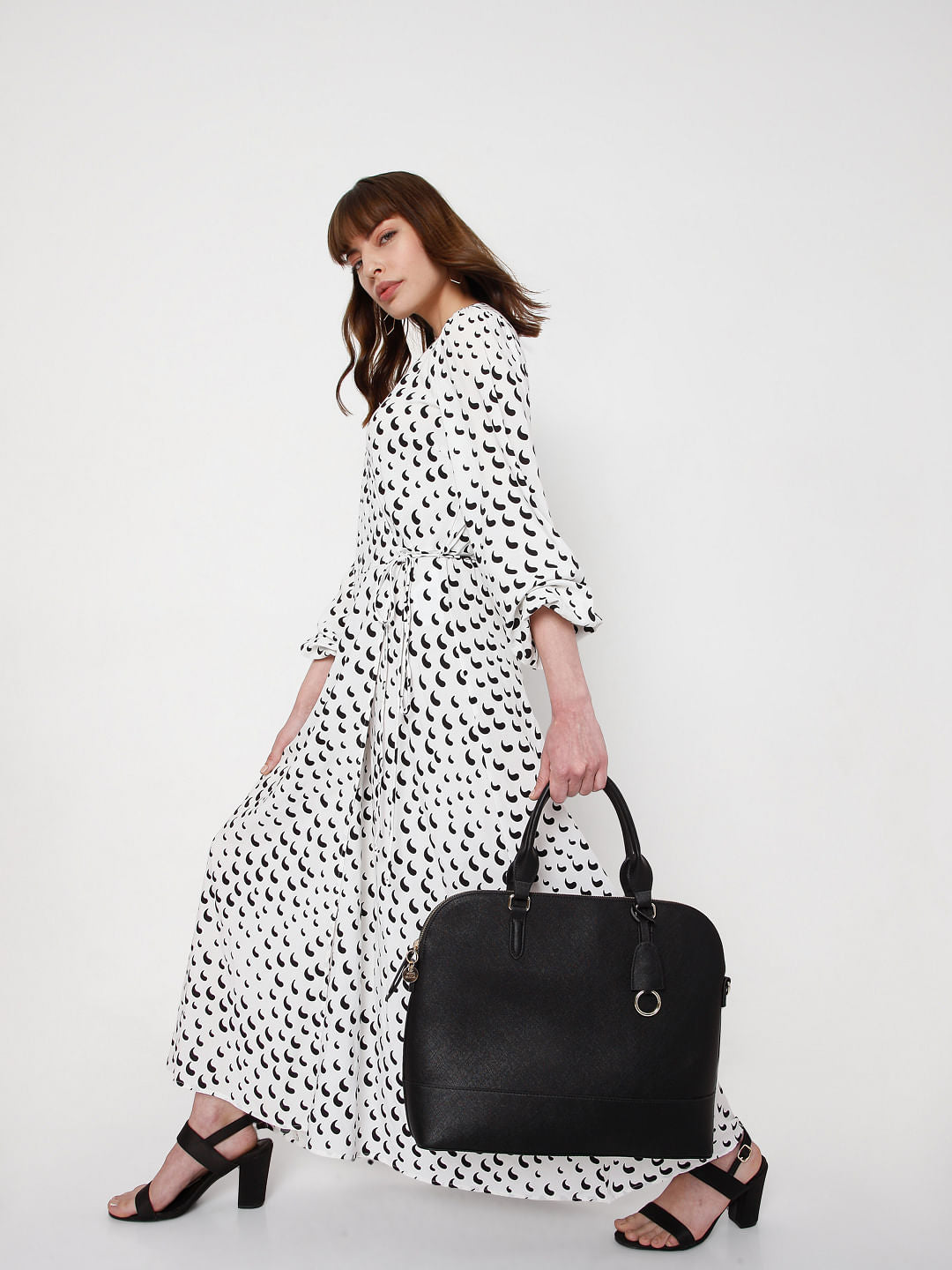 White Printed Maxi Dress