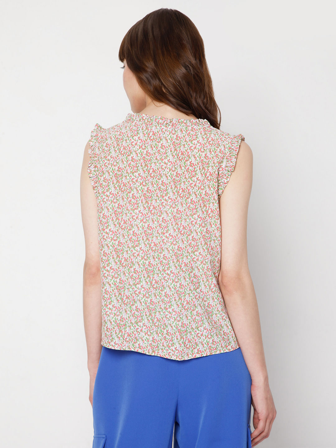 Pink Ditsy Print Top