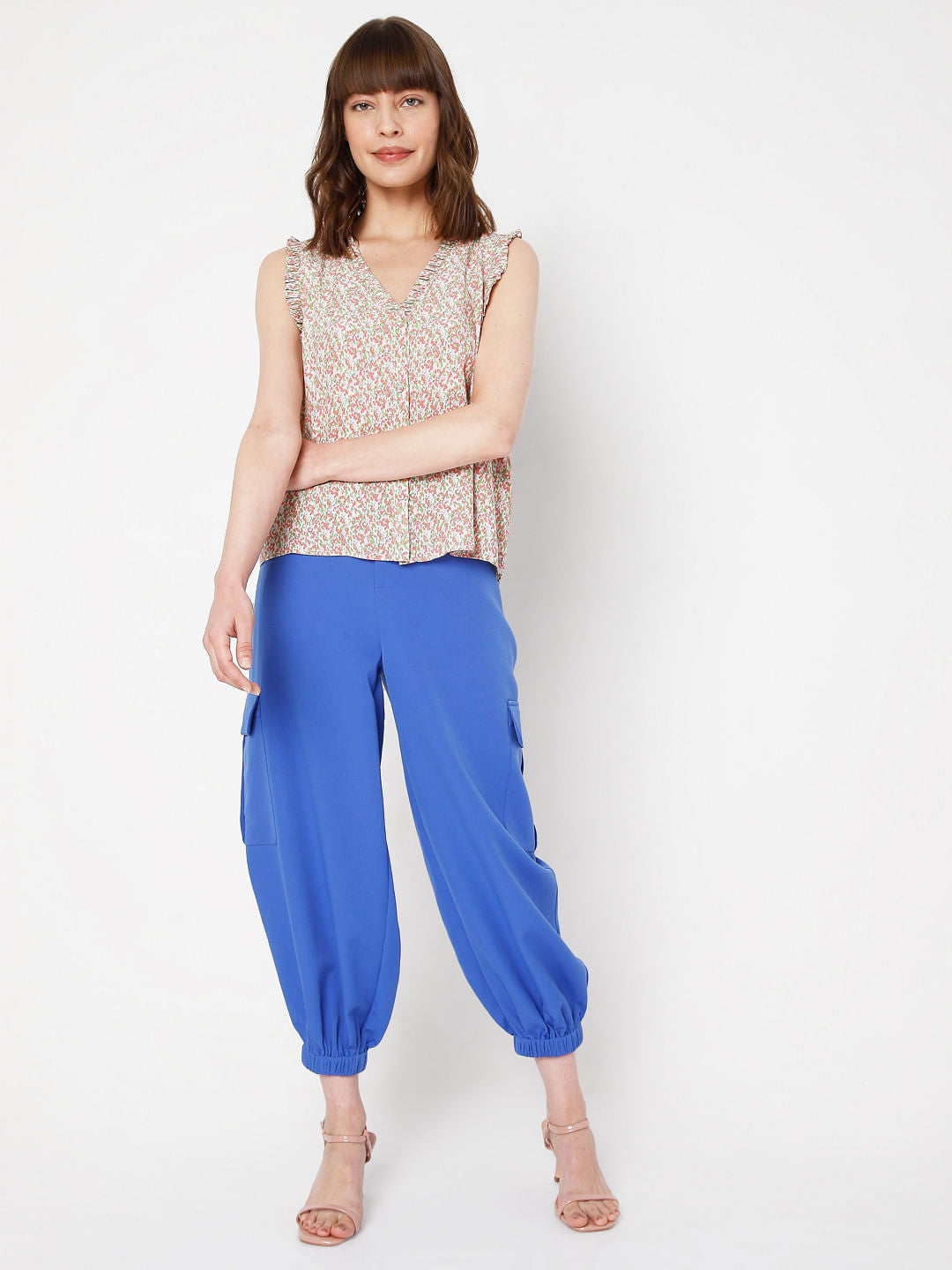 Pink Ditsy Print Top