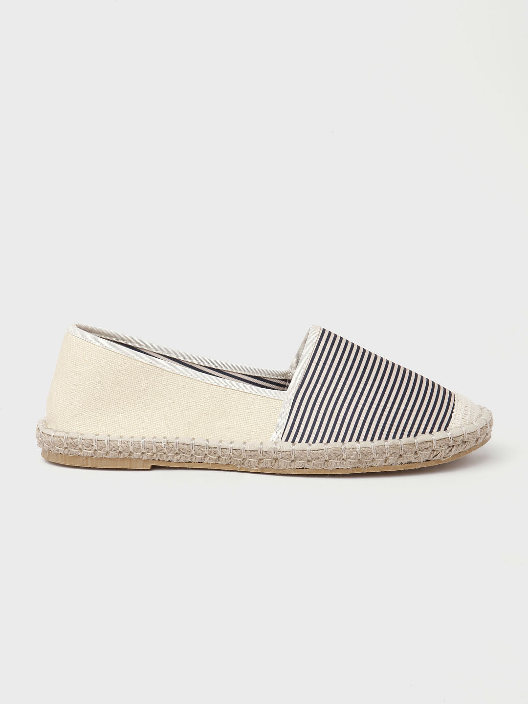 Beige Striped Shoes