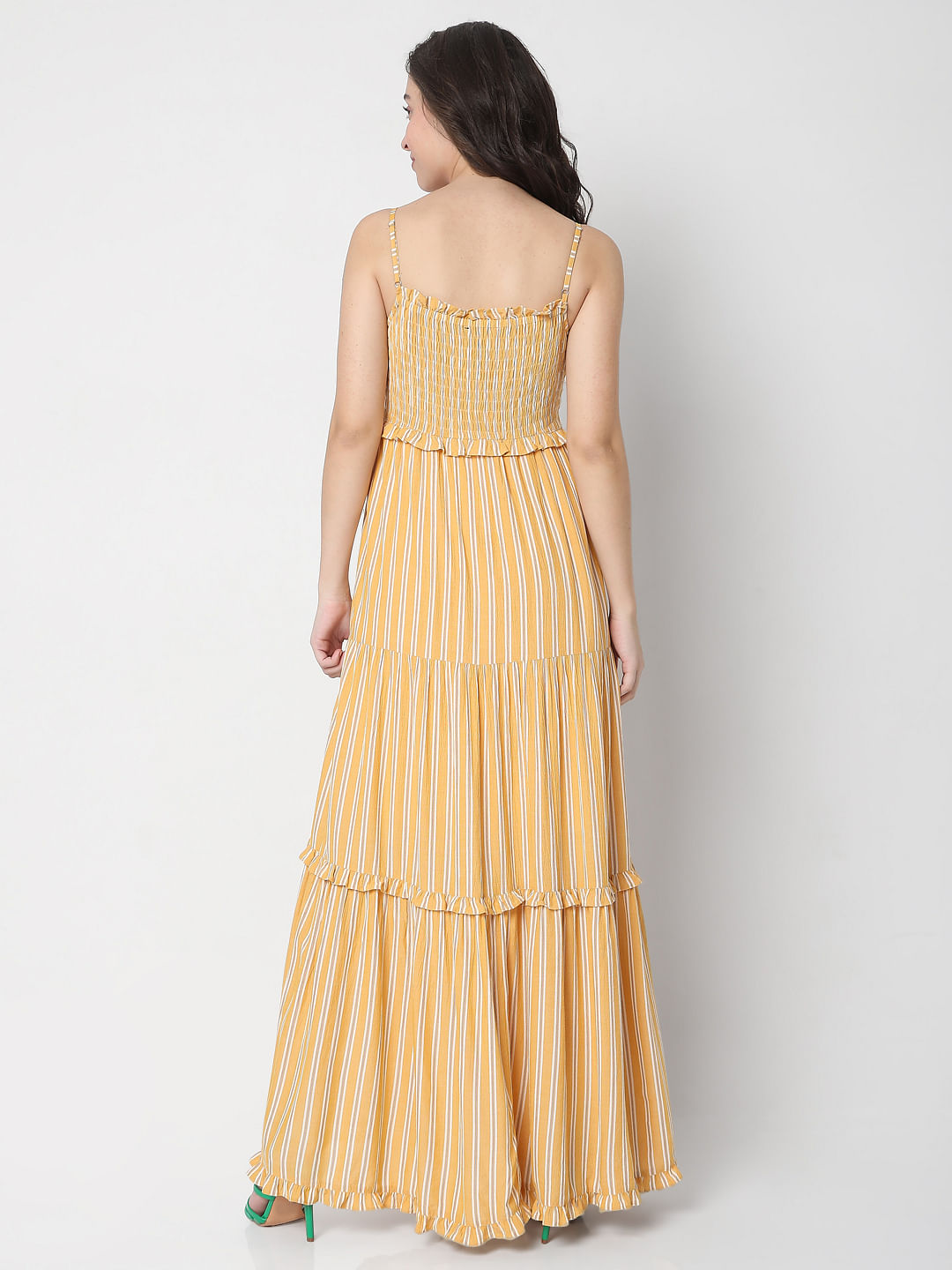 Yellow Striped Maxi Dress