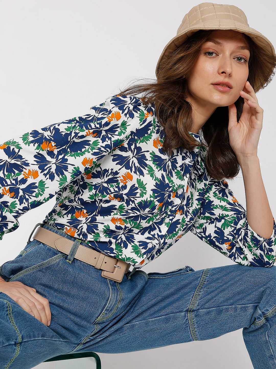 Blue Floral Shirt