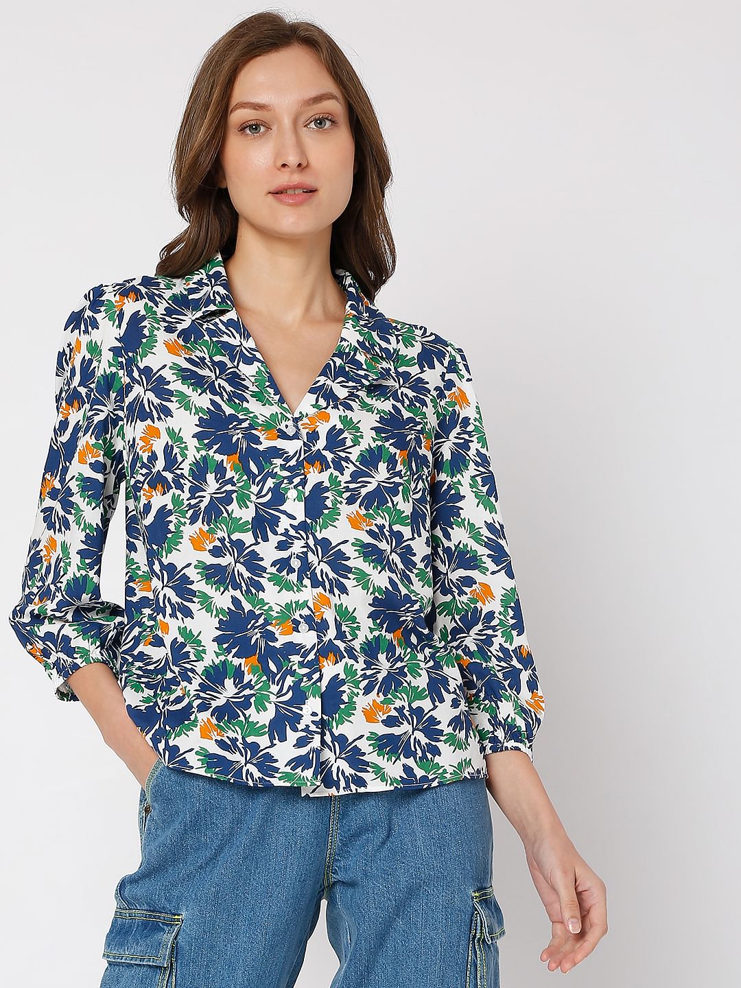 Blue Floral Shirt