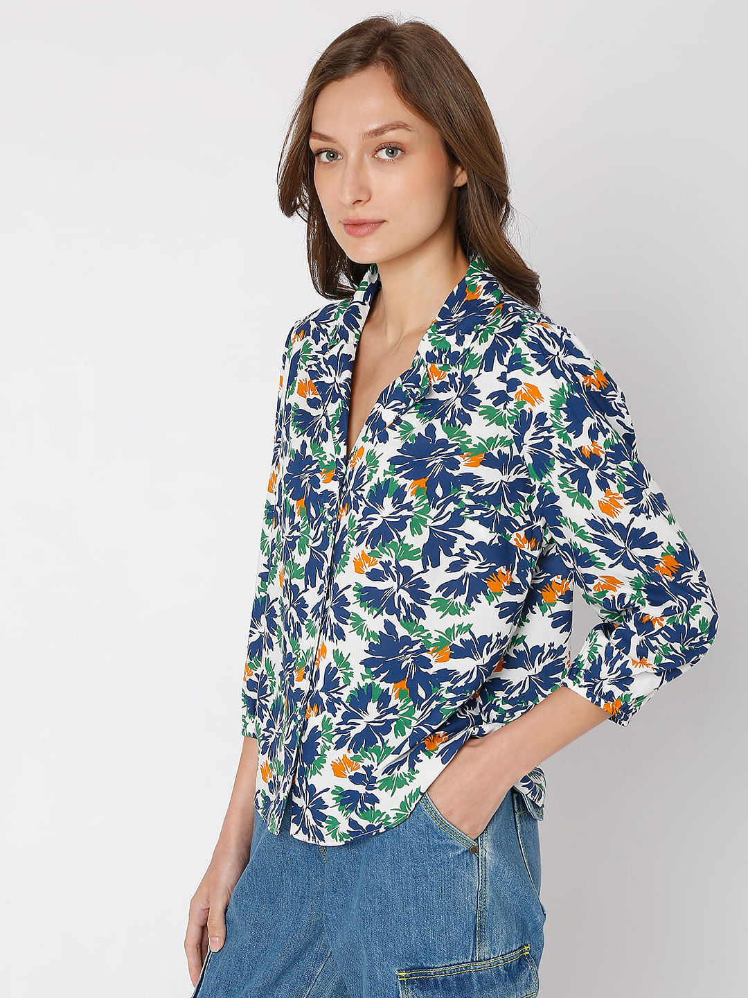Blue Floral Shirt