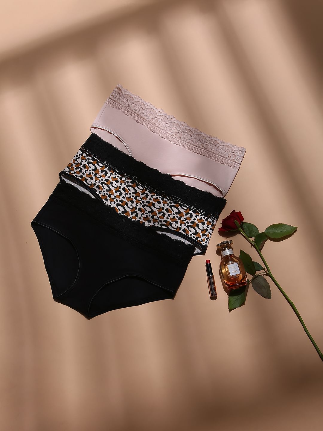 Intimates Pack Of 3 Lace Midi Briefs