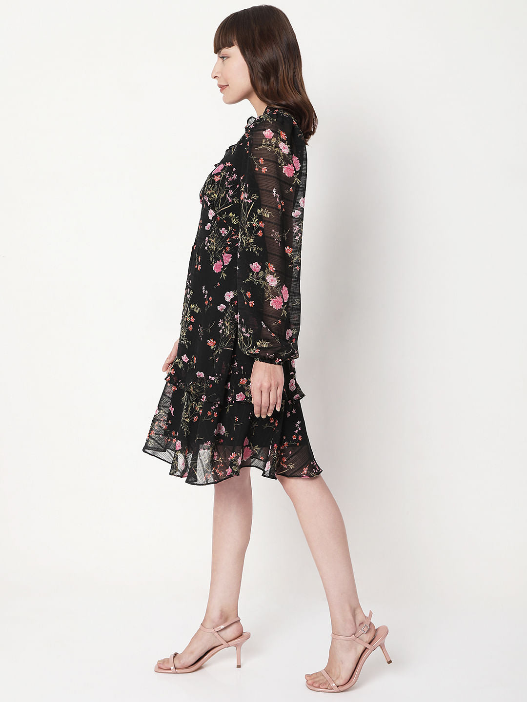 Black Floral Shift Dress