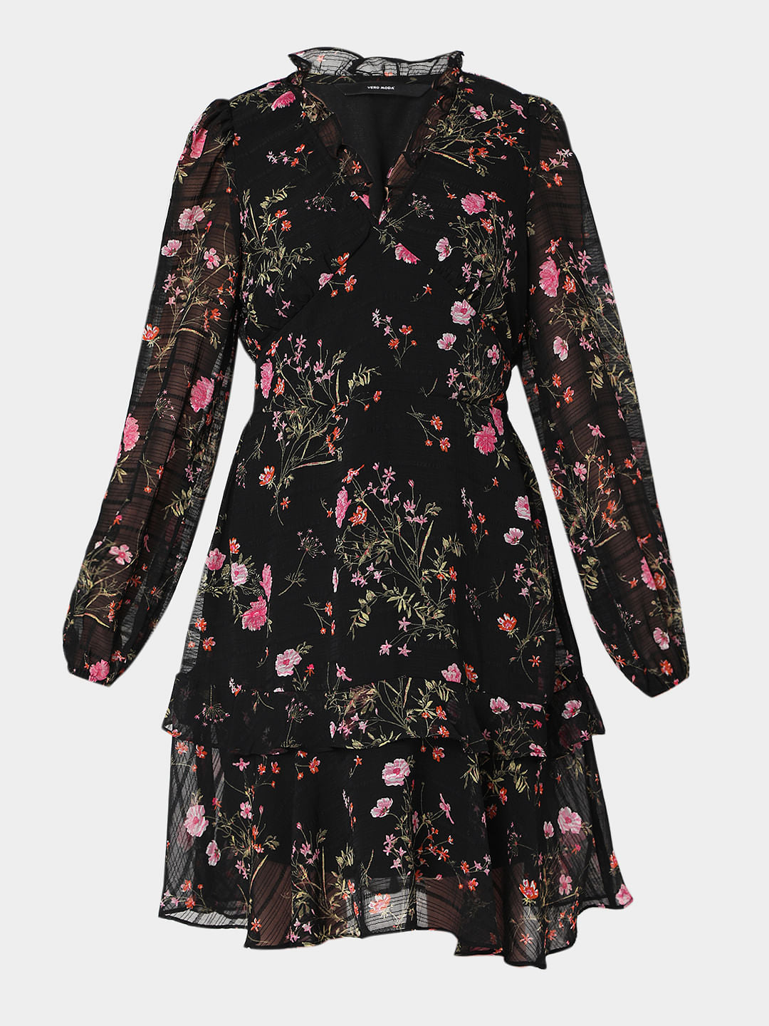 Black Floral Shift Dress