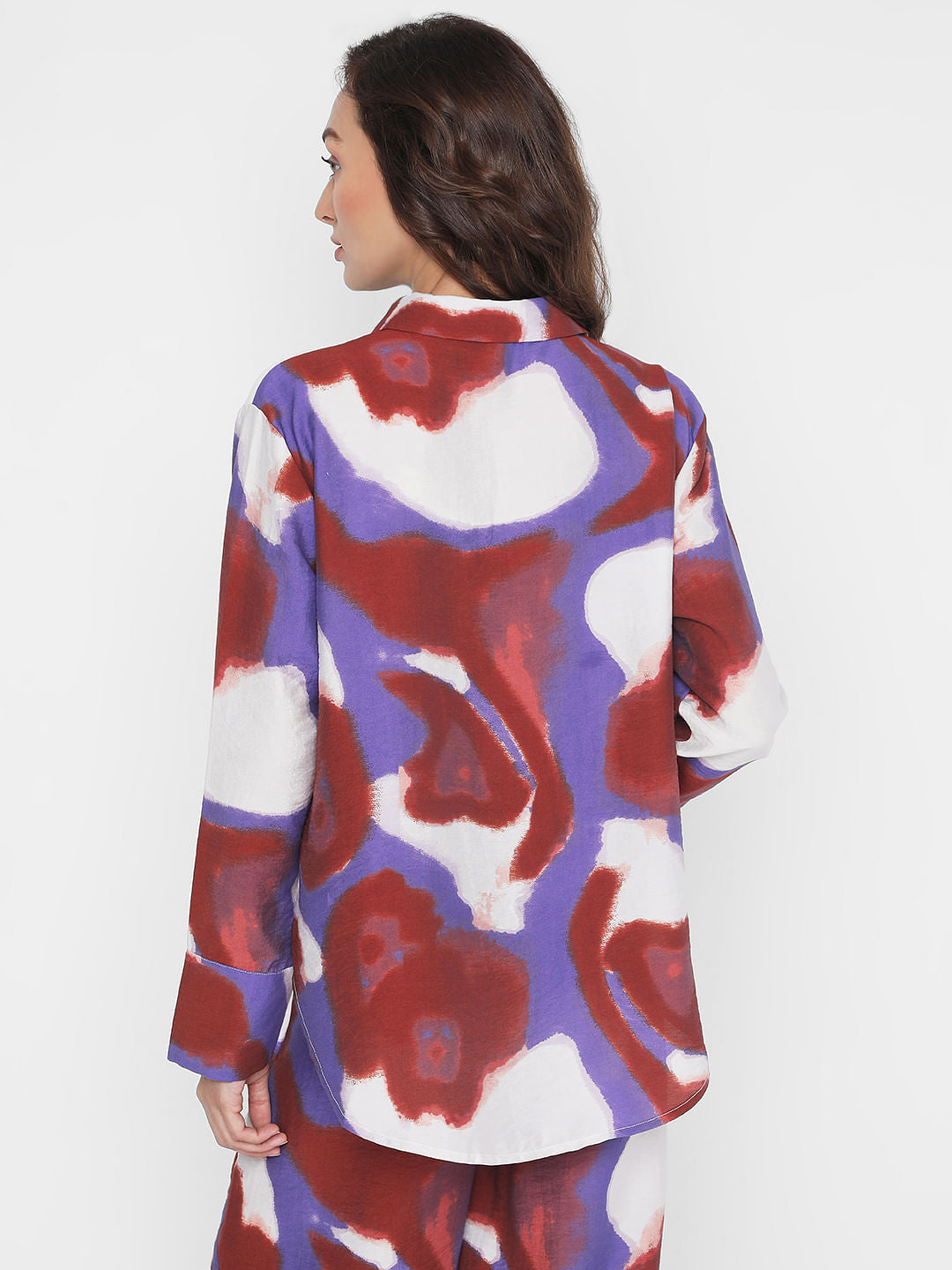 Multi-Coloured Abstract Print Co-Ord Set Shirt