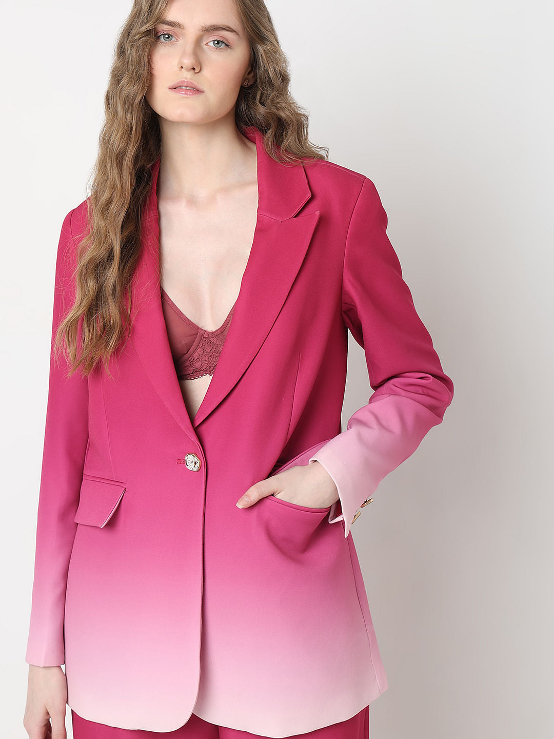 Marquee Hot Pink Ombre Co-Ord Set Blazer