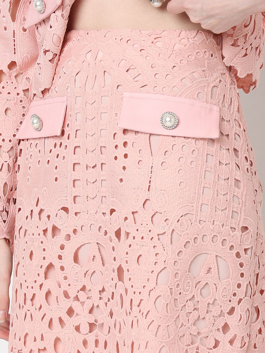 Marquee Pink Floral Lace Co-Ord Set Skirt